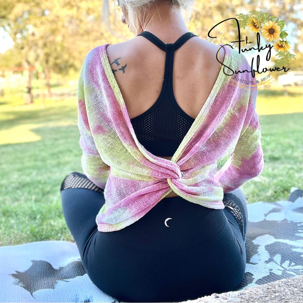 Tie Dye Back Knot Top